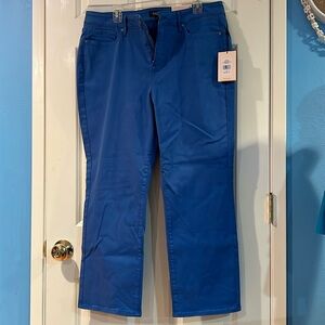 NYDJ Marilyn straight ankle Greek Sea denim blue size 16